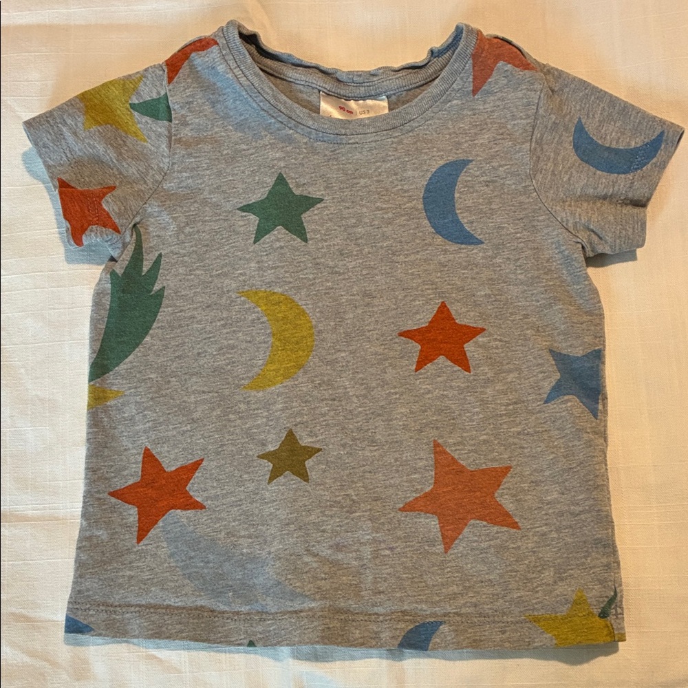 Hanna Andersson Gray Tee with Stars and Moons